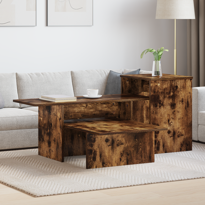 Console Table Smoked Oak 91.5 x 35 x 38.5 cm Engineered Wood