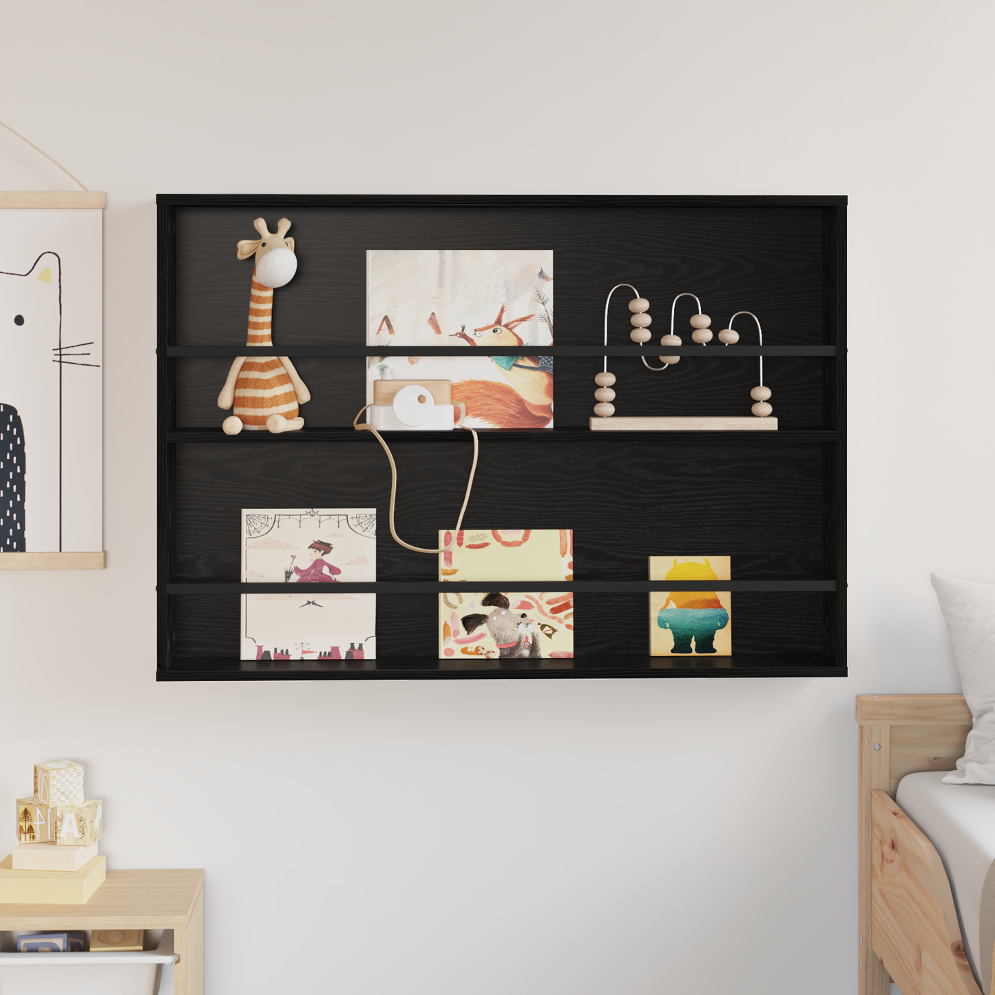 Magazine Rack Black Oak 100 x 12 x 70 cm Engineered Wood