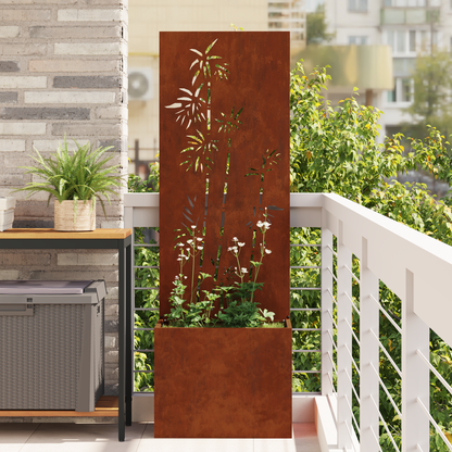 Garden Privacy Screen Floral Rusty 50 x 150 cm Weathering steel
