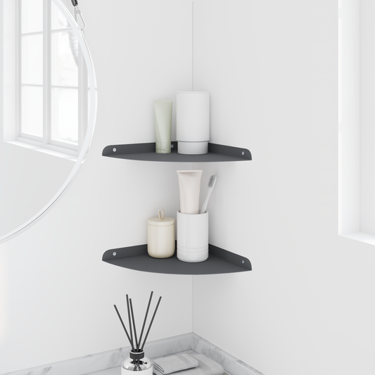 Floating Shelf with Shelf 2 pcs Anthracite 24 x 24 x 2 cm
