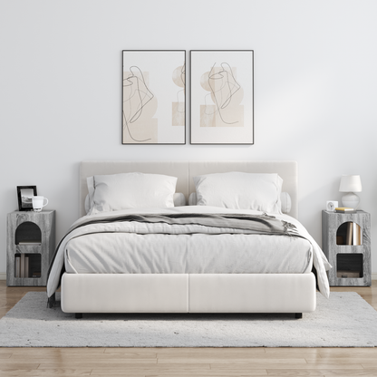Bedside Table ELST 2 pcs Grey Sonoma 29.5 x 33.5 x 50 cm