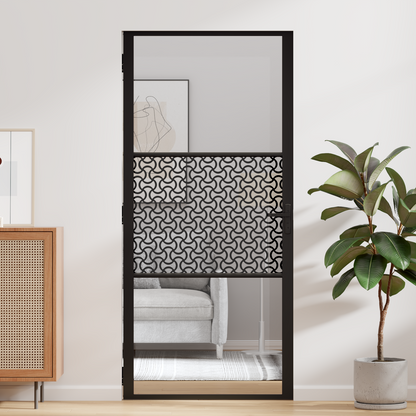 Glass Door Fretwork Black 93 x 3.5 x 201.5 cm Aluminium