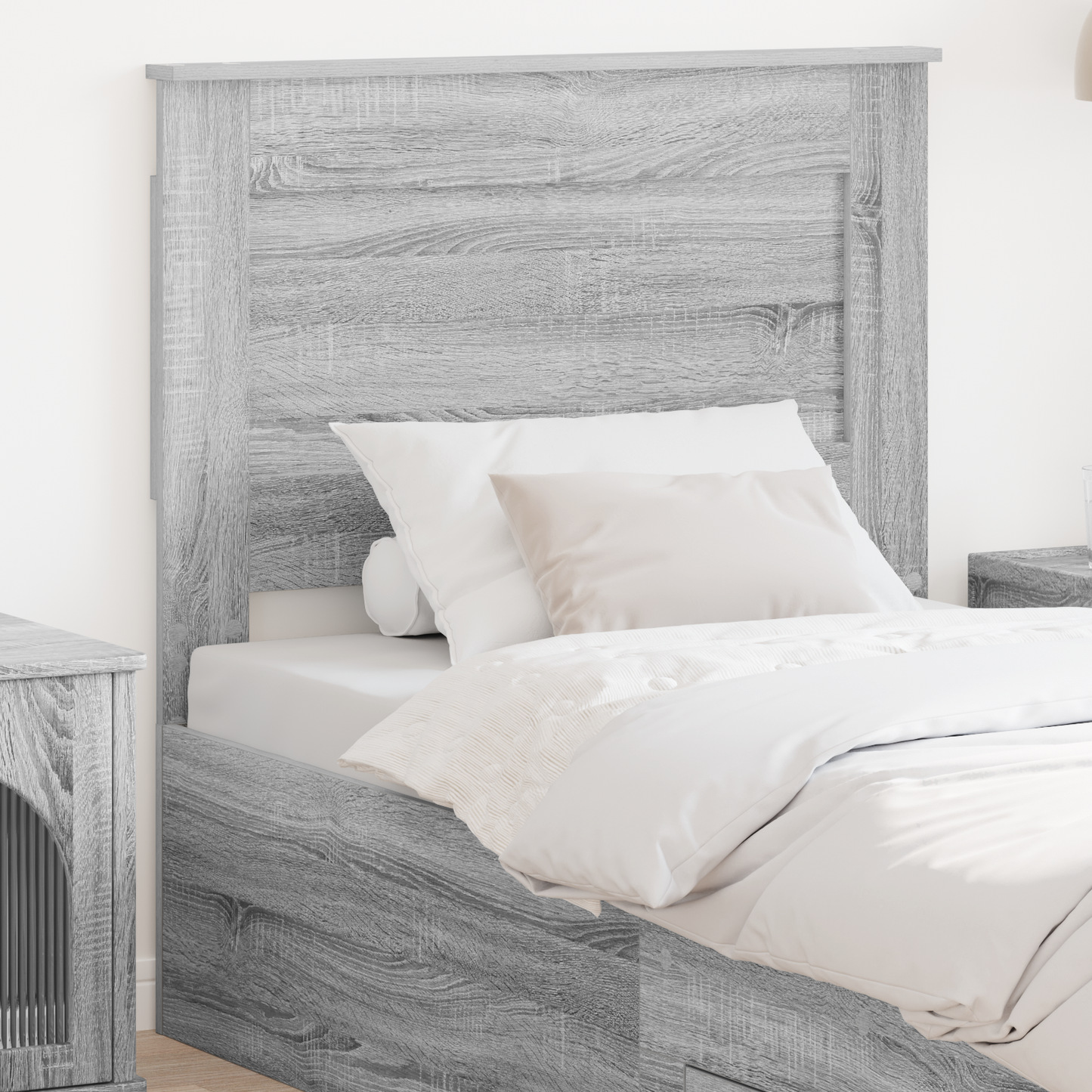 Headboard with Headboard Grey Sonoma 100 cm Engineered Wood