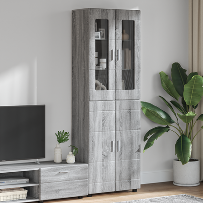 Highboard FLORIN Grey Sonoma 60 x 35 x 182 cm Engineered Wood