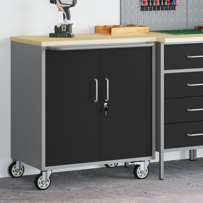 Trolley Rolling Workbench Black and Grey 75 x 45 x 85 cm
