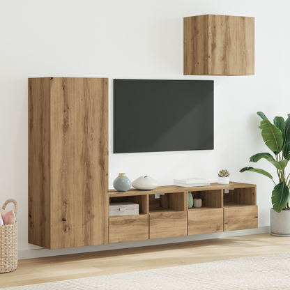 TV Wall Units 4 pcs Artisan Oak Engineered Wood