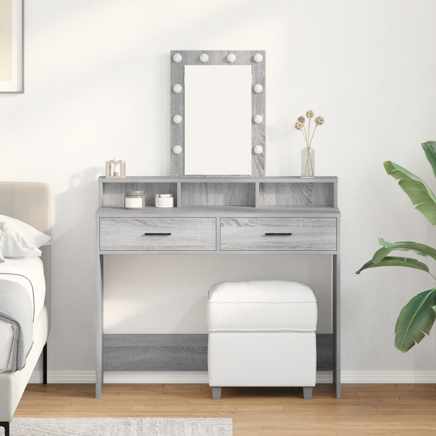 Dressing Table Grey 100 x 41 x 140 cm Engineered Wood