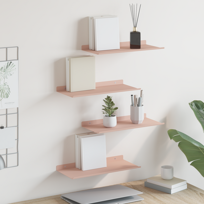 Floating Shelf Wall-mounted 4 pcs Pink 40 x 18 x 2.5 cm Steel