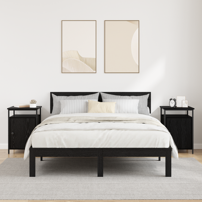 Bedside Cabinet 2 pcs Black Oak 40 x 42 x 60cm Engineered Wood