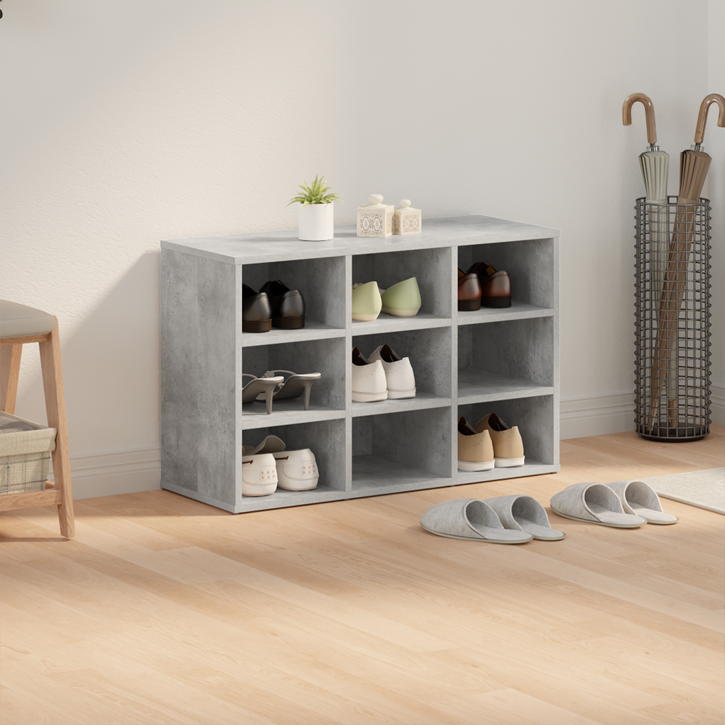 Shoe Cabinet Concrete grey 77.5 x 30 x 51 cm Engineered Wood