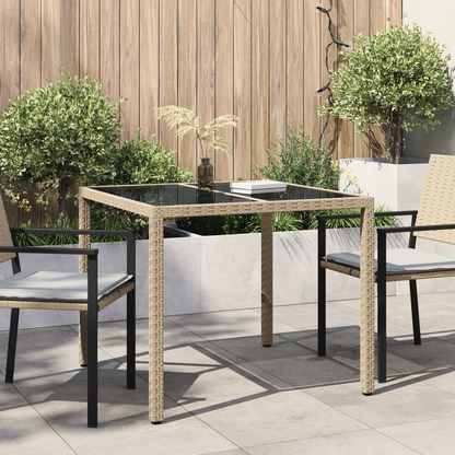 Garden Table Beige 90 x 90 x 75 cm Poly Rattan