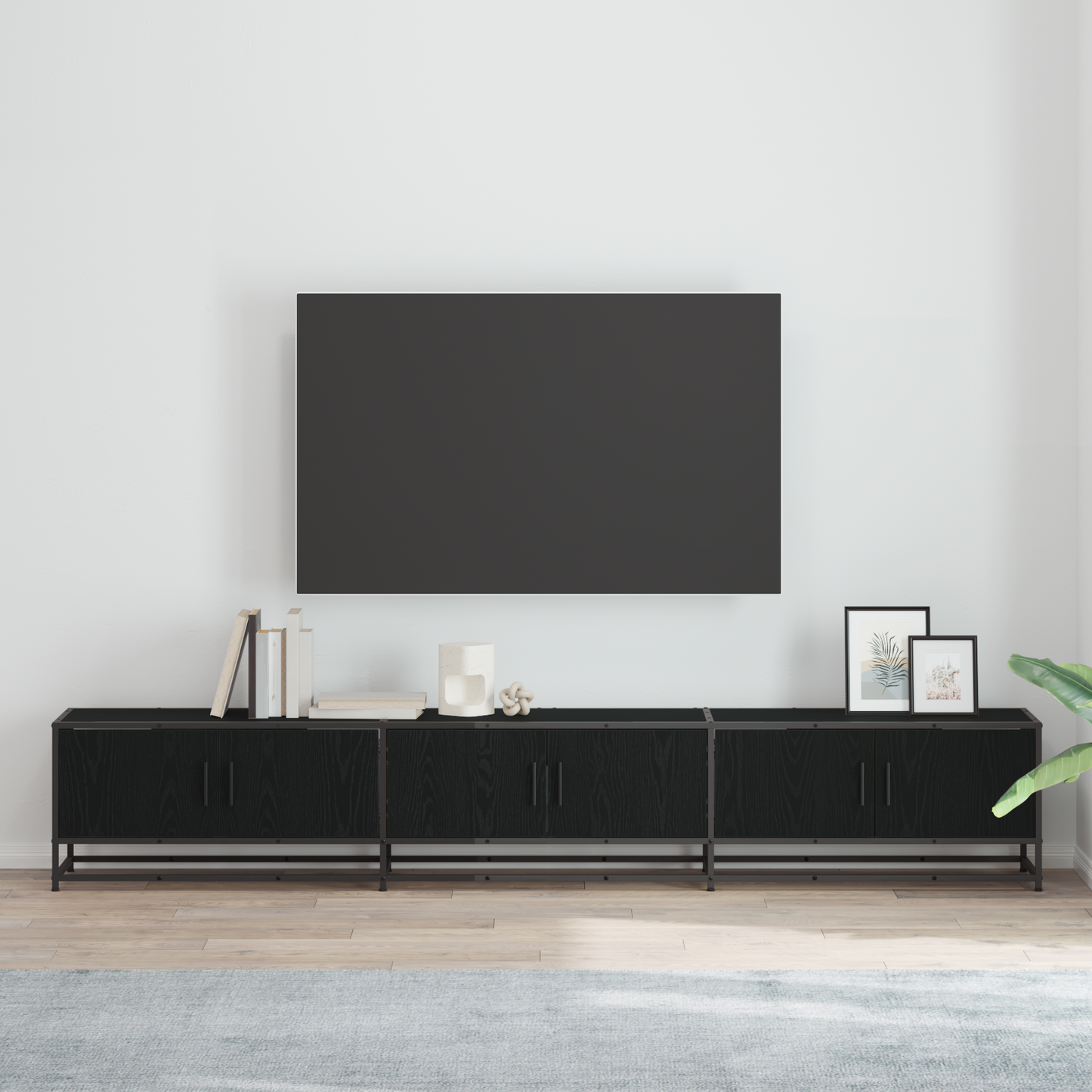 TV Units 2 pcs Black Oak 240 x 35 x 41 cm Engineered wood