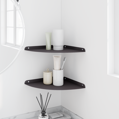 Corner Floating Shelf with Shelf 2 pcs Black 30 x 30 x 2 cm