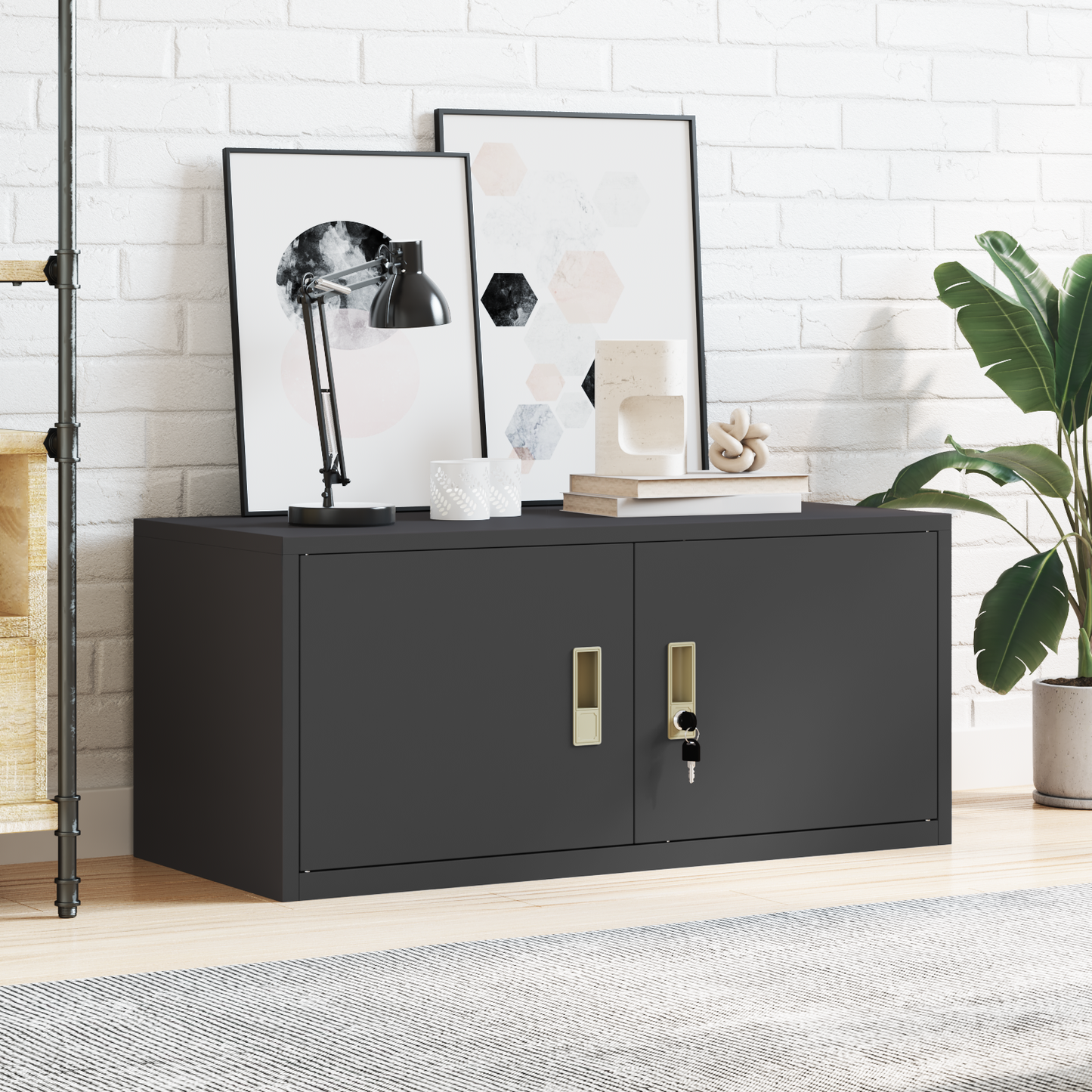 Storage Cabinet Black 90 x 40 x 40 cm Steel