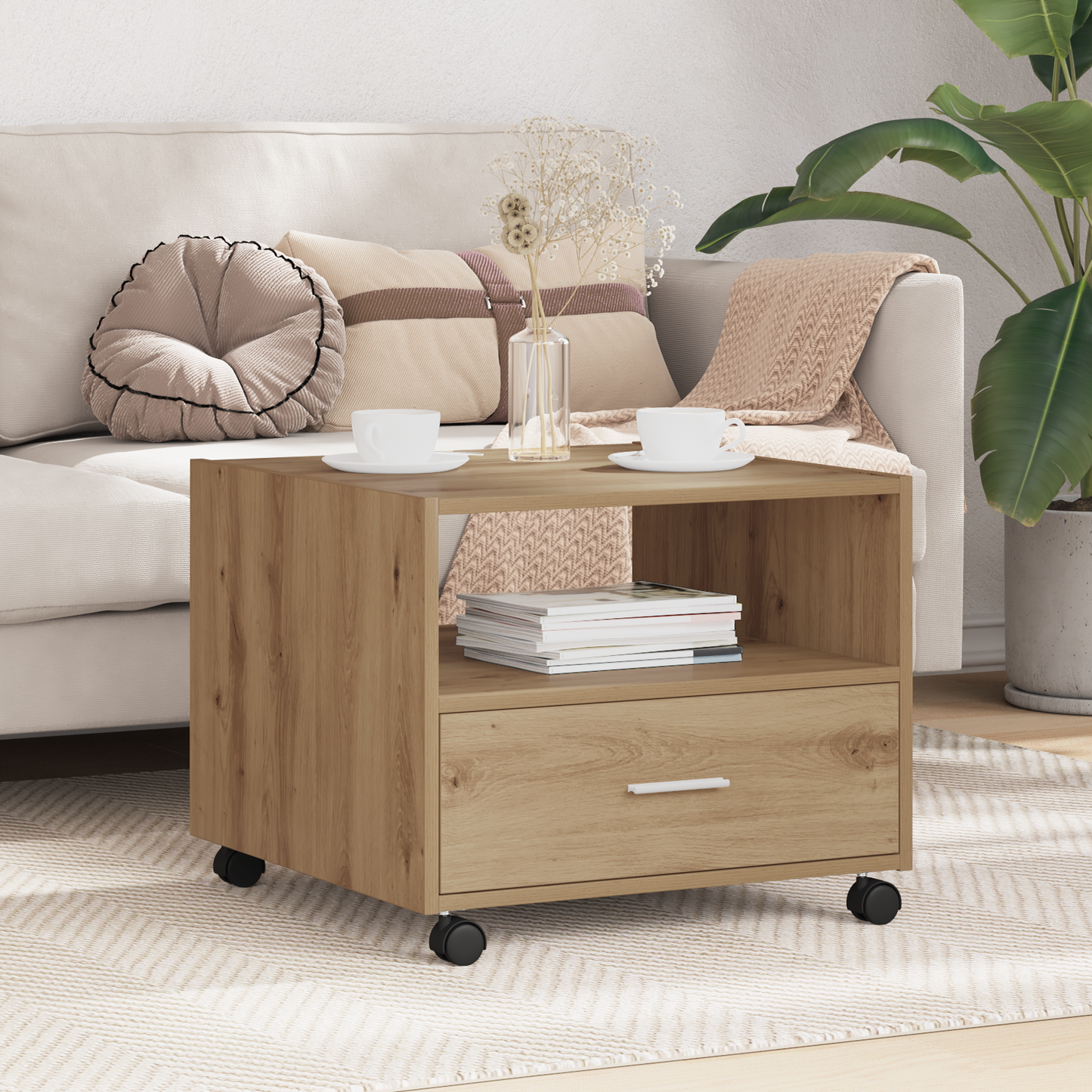 Coffee Table Artisan Oak 55 x 55 x 45cm Engineered Wood