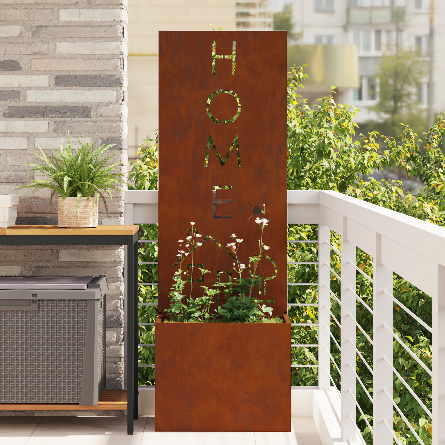 Garden Privacy Screen Rusty 50 x 150 cm Weathering steel