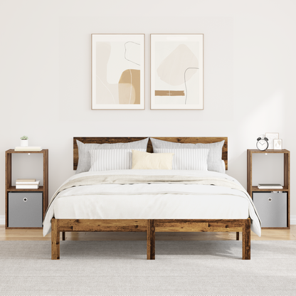 Bedside Table 2 pcs Old Wood 35 x 32 x 68.5 cm Engineered Wood