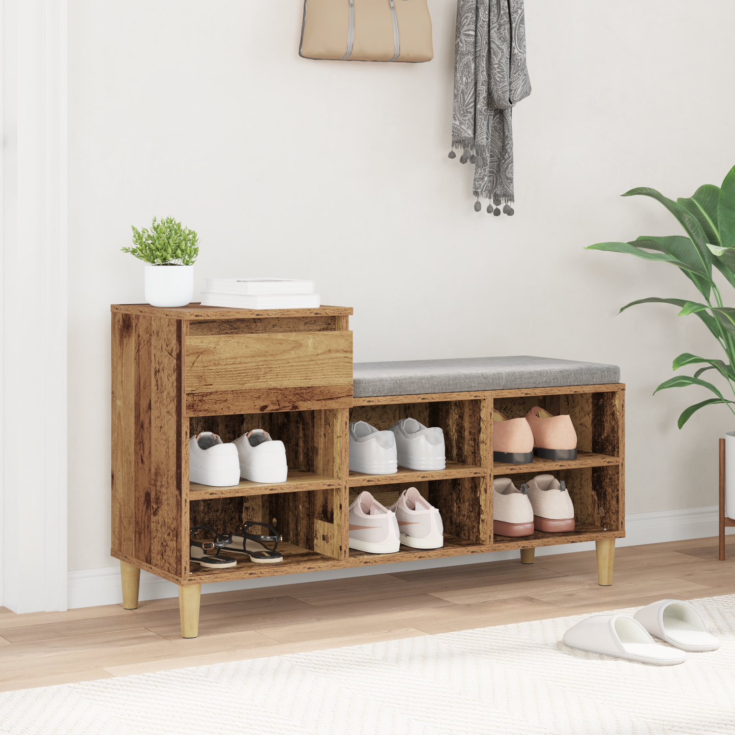 Shoe Cabinet Old Wood 102 x 36 x 60 cm Engineered Wood
