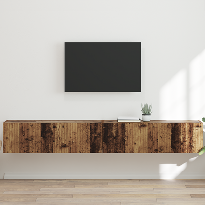 TV Wall Cabinet Wall-mounted 2 pcs Old Wood 98 x 31 x 29.5 cm