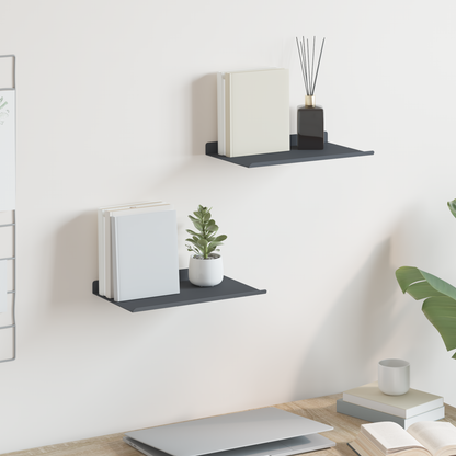Floating Shelf 2 pcs Anthracite 30 x 18 x 2.5 cm Steel