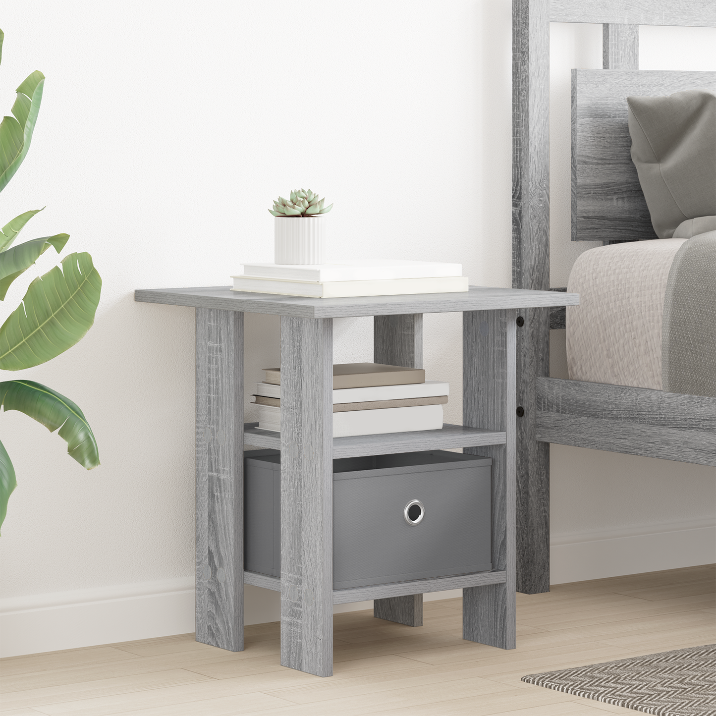 Bedside Table Grey Sonoma 41 x 40 x 45 cm Engineered Wood