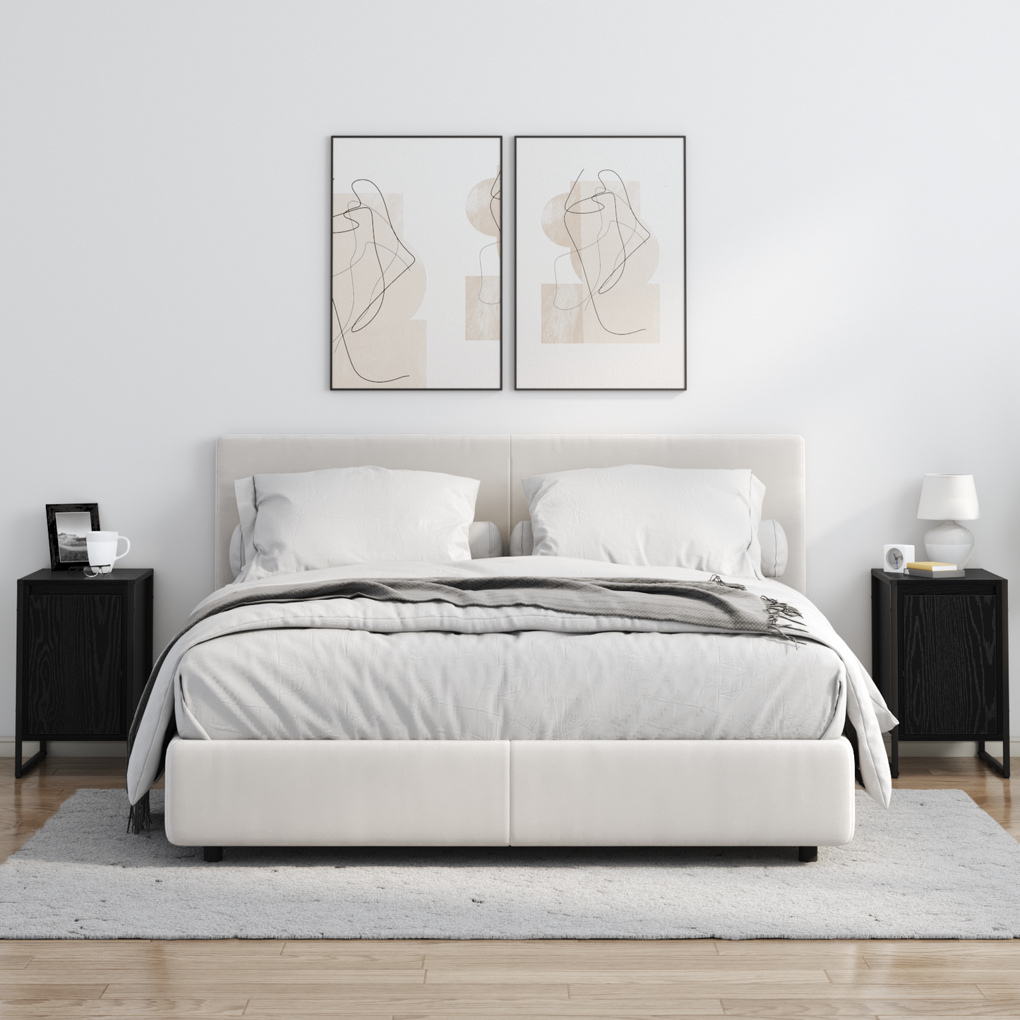 Bedside Table 2 pcs Black Oak 39.5 x 30 x 50 cm Engineered Wood