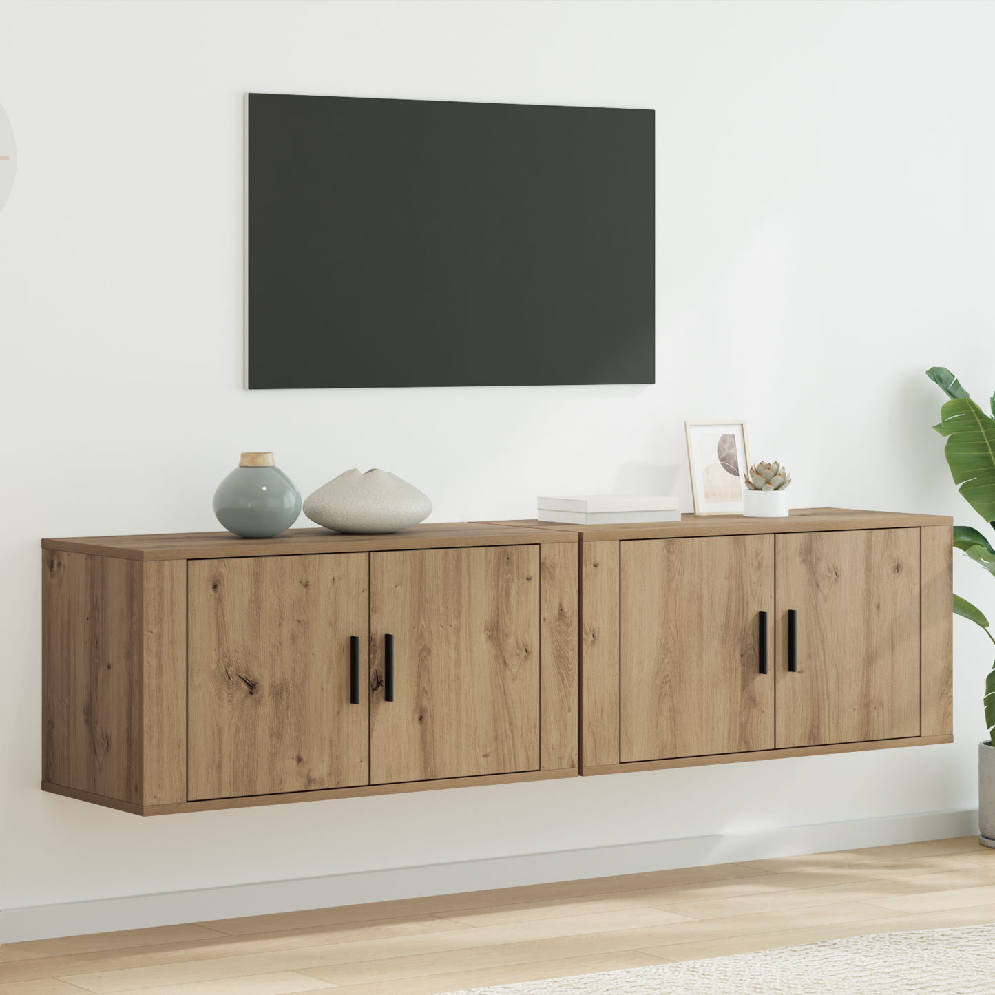 Wall-mounted TV Cabinet Set 2 pcs Artisan Oak 80 x 34.5 x 40 cm