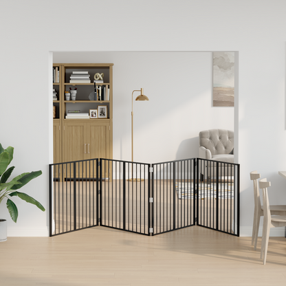 Dog Gate 4 pcs Black 100 x 80 cm Galvanised Steel