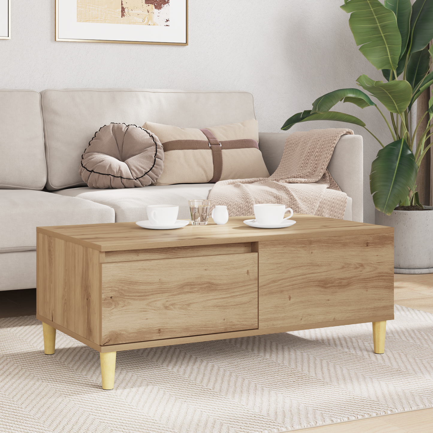 Coffee Table Artisan Oak 90 x 50 x 35 cm Engineered Wood