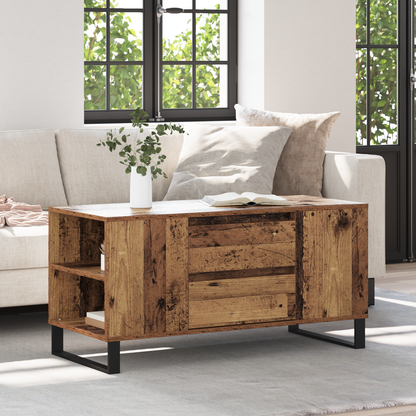 Coffee Table Old Wood 102 x 44.5 x 50 cm Engineered Wood
