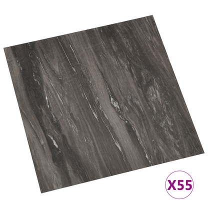 Flooring Planks 55 pcs Dark Grey 5.11 m² PVC
