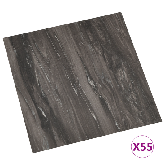 Flooring Planks 55 pcs Dark Grey 5.11 m² PVC