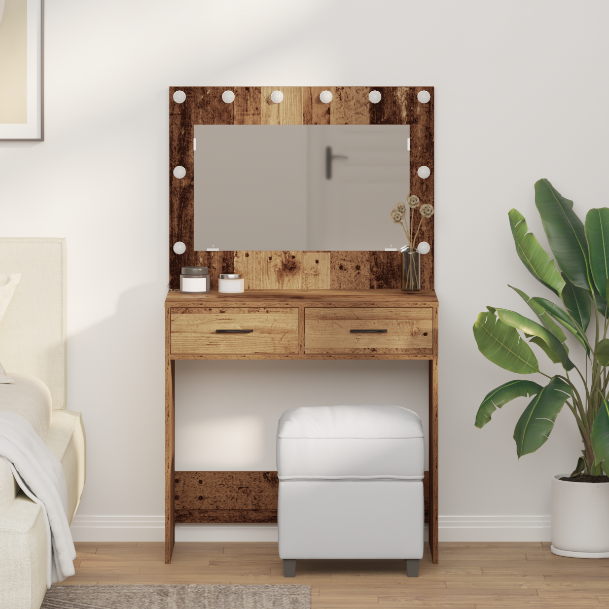 Dressing Table Old Wood 78.5 x 41 x 135 cm Engineered Wood