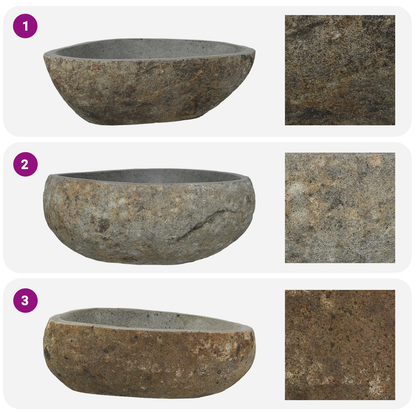 Riverstone basin Light Grey 52 x 40 x 15 cm River Stone