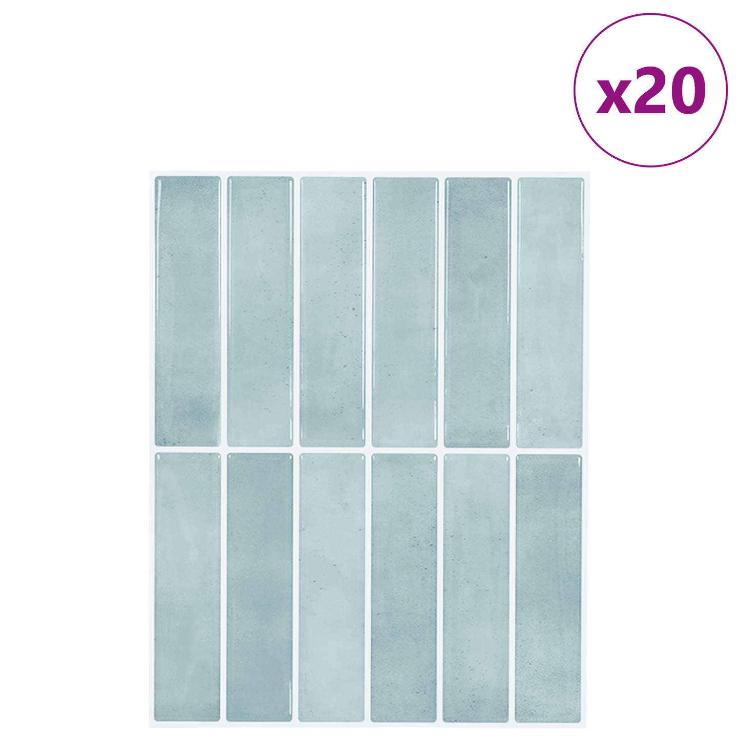 Rectangular Tile 20 pcs Grey Green 29 x 23 x 0.08 cm