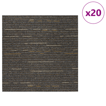 Carpet Tile Striped Light Brown 50 x 50 cm 20 pcs