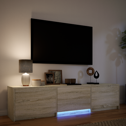 TV Cabinet with LED Sonoma Oak 165 x 34 x 40 cm Engineered Wood