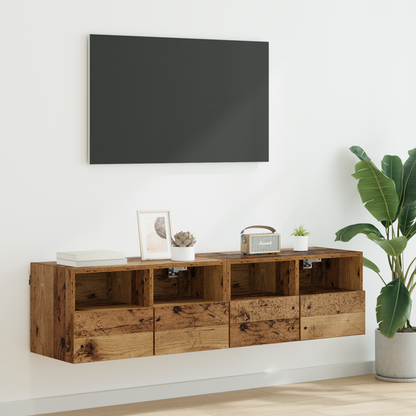 TV Wall Cabinets 2 pcs Old Wood 60 x 30 x 30 cm Engineered Wood