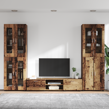 TV Cabinet Set with Shelf FLORIN 3 pcs Old Wood Engineered Wood