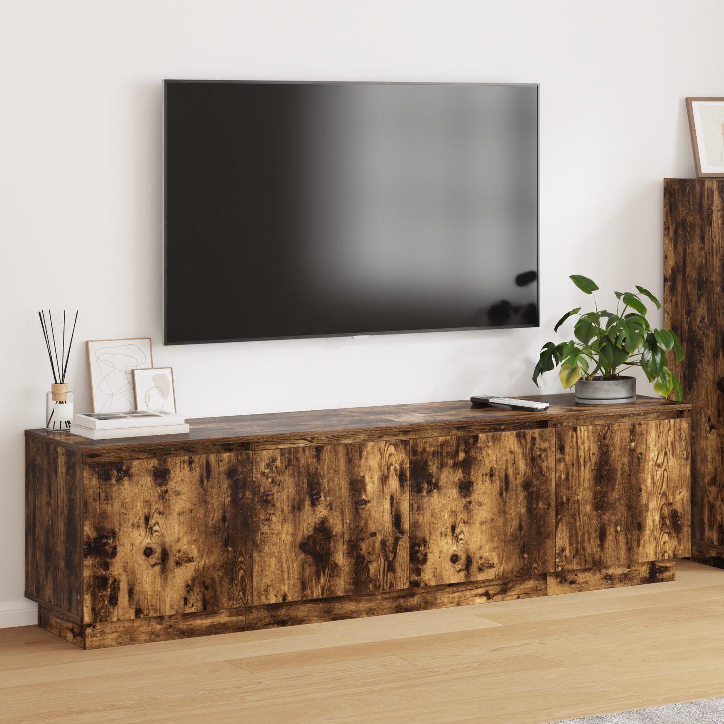 TV Cabinet Smoked Oak 180 x 38 x 49 cm Engineered Wood