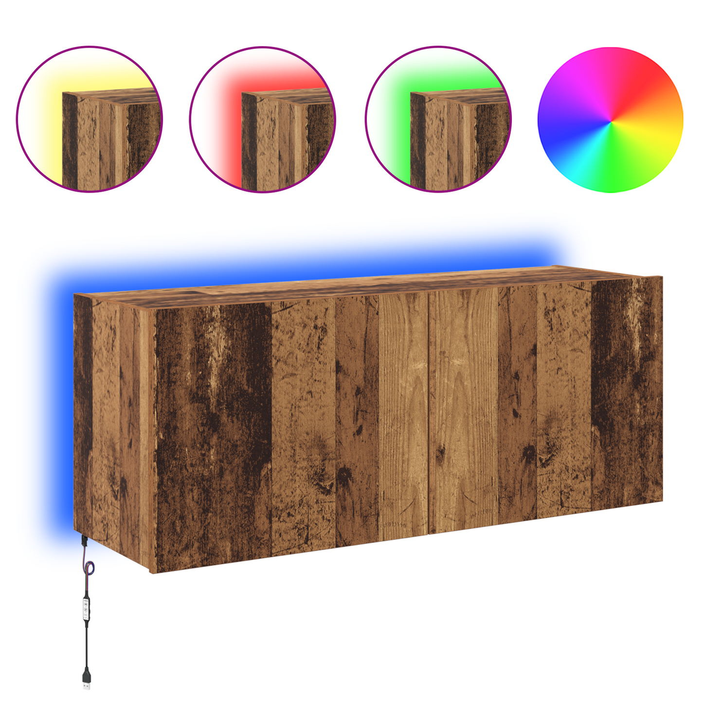 TV Wall Cabinet Old Wood 100 x 35 x 41 cm Engineered Wood