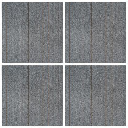 Carpet Tile Light Grey with Stripe 50 x 50 cm 4 pcs
