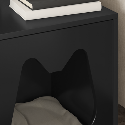 Cat House Black 42.5 x 40 x 53.5 cm Engineered Wood