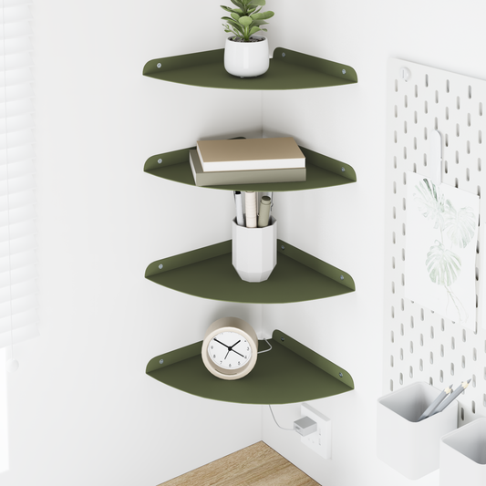 Floating Shelf with Shelf 4 pcs Olive Green 24 x 24 x 2 cm