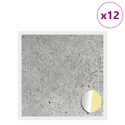 Self-adhesive Screw Cover 12 pcs Concrete Grey Ø 20 x 0.5 mm