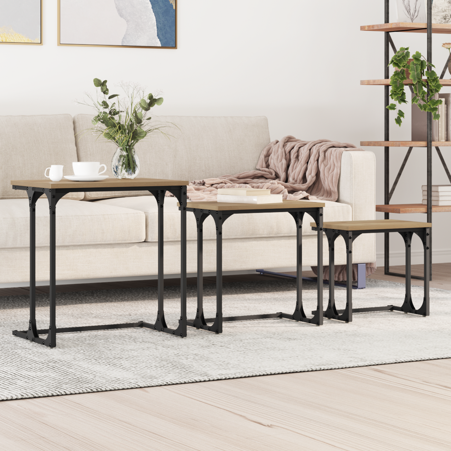 Nesting Coffee Table 3 pcs Artisan oak Engineered wood