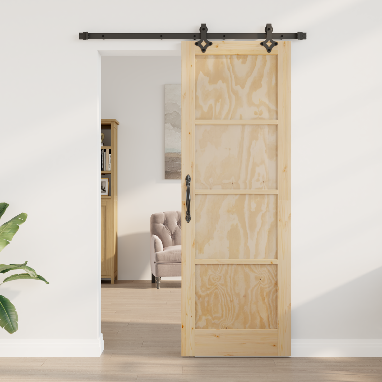 Sliding Door ORKDAL Natural 73.5 x 211 cm Solid Pine Wood