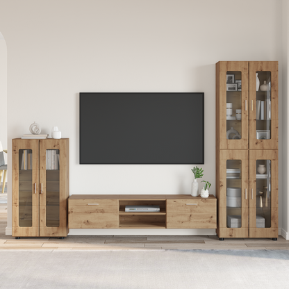 TV Cabinet Set FLORIN 3 pcs Artisan Oak Engineered Wood