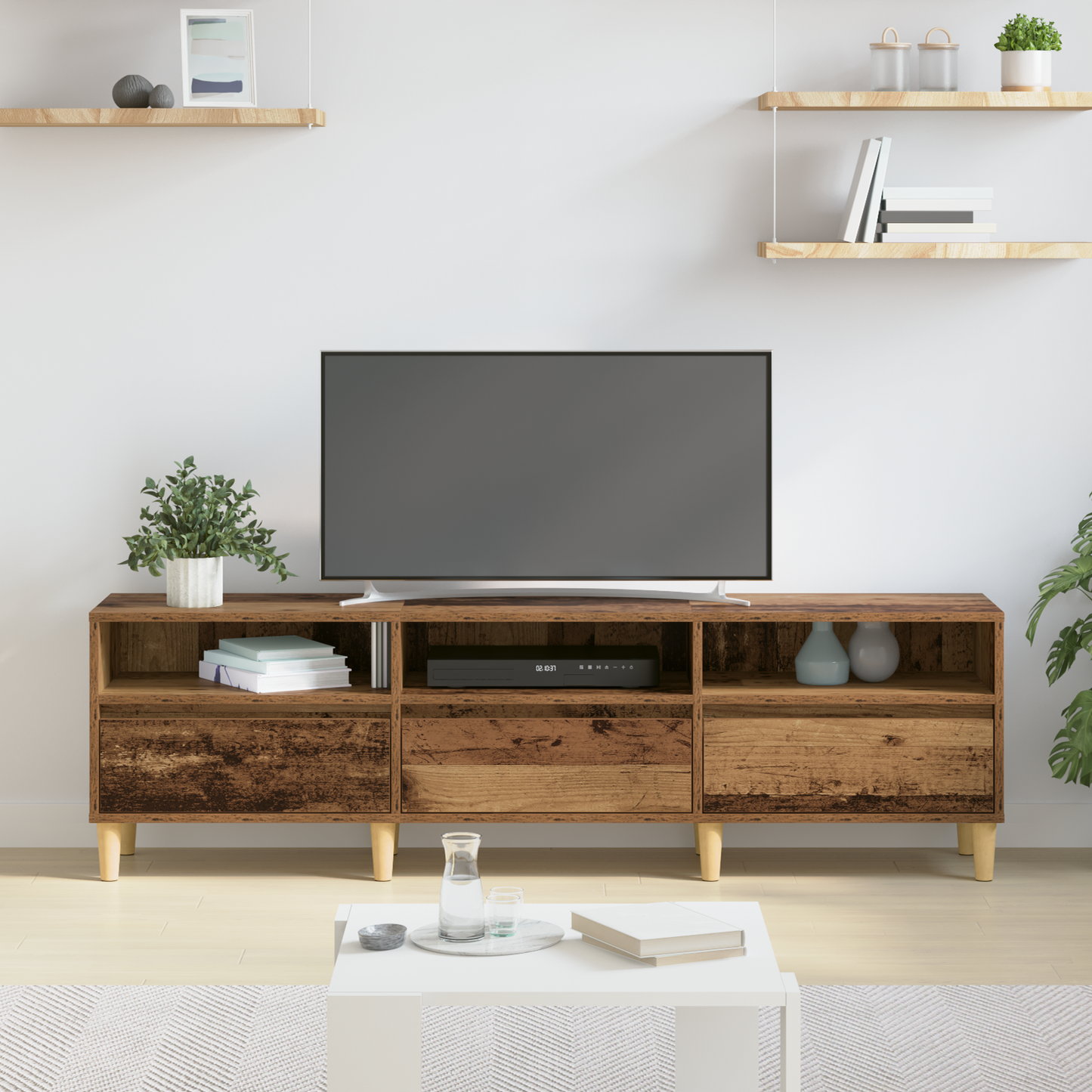 TV Cabinet Old Wood 150 x 30 x 45 cm Engineered Wood