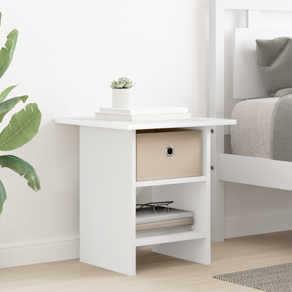 Bedside Table with Drawer White 41 x 40 x 45 cm Engineered Wood